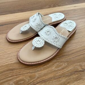 Jack Rogers Sz 7 White Leather Sandals
